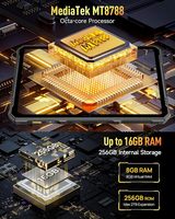 Tableta Robusta de Ocho Núcleos, 4G, 33280 mAh (66 W), Pantalla 2K de 10.36 Pulgadas, IP68/69K, Cámaras Duales de 50 MP + 32 MP, Luces LED de 1100 LM, 16 GB + 256 GB, Android 13