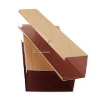 Panneau de plafond suspendu en aluminium en forme de U, déflecteur en aluminium, couleur bois, prix d'usine