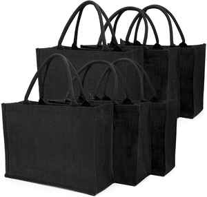 Sacs de mode sur mesure pour femmes et filles, sacs de plage, sacs de shopping, sacs cadeaux, sacs fourre-tout imperméables, couleur unie, toile de jute avec logos - Product Image 1