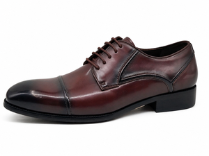 Chaussures habillées Oxford pour hommes en cuir véritable brun foncé bruni à bout pointu, à lacets, semelle extérieure en caoutchouc, pour le bureau, la carrière, les tenues formelles, vente en gros - Product Image 6