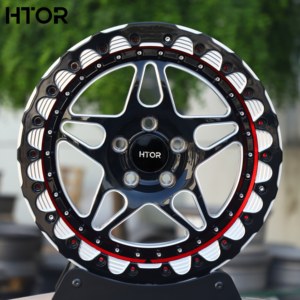 <span class=keywords><strong>Rines</strong></span> HTOR de 17 Pulgadas 5x114.3 5x127 Forjados para Carreras, <span class=keywords><strong>Rines</strong></span> Beadlock Negros con Línea Roja, Aptos para Camioneta <span class=keywords><strong>Cherokee</strong></span> <span class=keywords><strong>XJ</strong></span> Wrangler TJ Buggy - Product Image 1