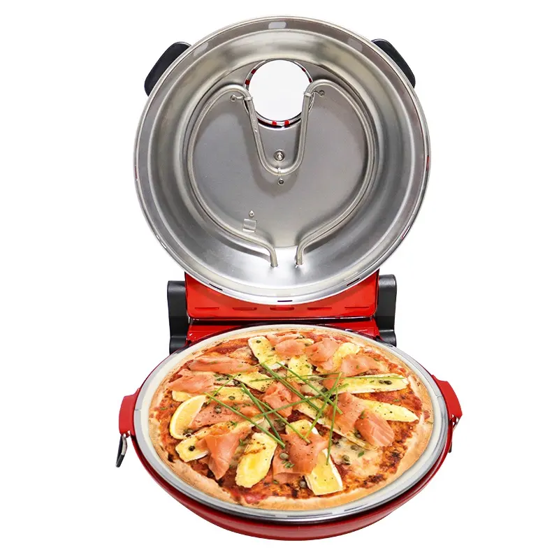Horno de pizza eléctrico de acero inoxidable con piedra de cerámica para hornear, superventas, OEM 2024