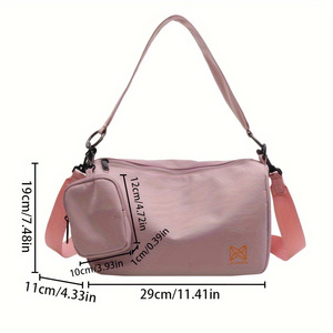 Solid Color Fashion Zip Travel <b>Messenger</b> <b>Bag</b> Large Capacity Canvas Texture High Value Joker Multifunctional - Product Image 5