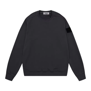 Felpa Classica a Maniche Lunghe in <span class=keywords><strong>Tinta</strong></span> <span class=keywords><strong>Unita</strong></span> con Distintivi a Croce sul Collo, Stile Coordinato per Coppie, Vestibilità Oversize - Product Image 5