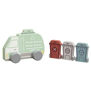 Back to Nature series color Kids Play Educational Recycling truck Children Wooden toys