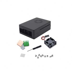 Raspberry beri <span class=keywords><strong>PI</strong></span> 3 B + 3B sarung pelindung papan pengembangan dengan kipas peredam panas ABS Set plastik injeksi casing pelindung - Product Image 6