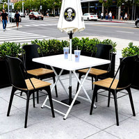 Chaises de salle à manger modernes et durables en métal et en bois pour café, restaurant, salon, utilisation en extérieur - Chaises de salle à manger commerciales en gros