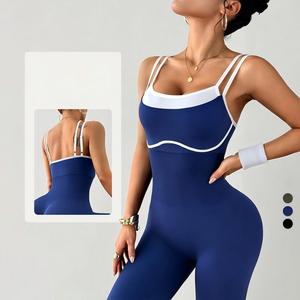 Body da yoga da donna ad alta elasticità, attillato, con schiena incrociata, effetto push-up, anti-trasparenza, per sport ad alta intensità, senza maniche - Product Image 1