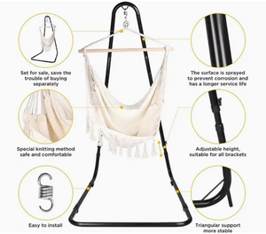 Heavy Duty <b>Hammock</b> Chair Stand Steel Tube Hanging Chair Stand for Outdoor Indoor Leisure Products - Product Image 6