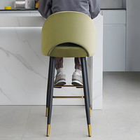 Tabouret de bar en velours nordique de luxe Chaises de tabouret de bar modernes pivotantes réglables en noyer l haut comptoir