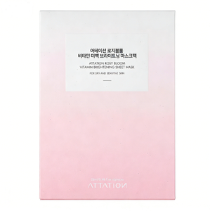 Mascarilla Facial Iluminadora con Vitaminas ATTATION Rosy Bloom, Brillo Instantáneo, Hidratante y Calmante, Cuidado de la Piel Coreano para Mujeres, Hecho en Corea - Product Image 1