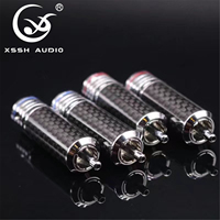 YIVO XSSH OEM ODM ขายส่ง HIFI DIY เทลลูเรียมทองแดงชุบโรเดียมคาร์บอนไฟเบอร์เสียงวิดีโออาร์ซีเอแจ็คเชื่อมต่อ