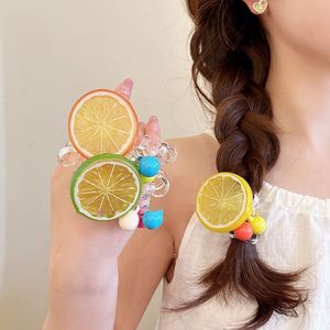 Accessori moda coreani per ragazze fetta di limone ciondolo cavo per telefono a spirale cravatta per capelli in plastica dolce fascia per capelli con coda di cavallo - Product Image 1