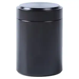 Custom Printed Colored Rose Gold Tea Tin Can Airtight Coffee Powder Container Aluminum Jar Black Round Screw Lid