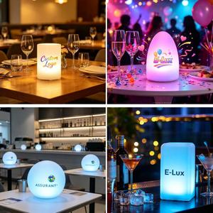Lampe sans fil de luxe pour l'hôtellerie, en plastique, 16 couleurs RVB, avec <span class=keywords><strong>abat</strong></span>-<span class=keywords><strong>jour</strong></span> personnalisé rechargeable, pour la décoration de salle à manger, de mariage, d'hôtel - Product Image 6