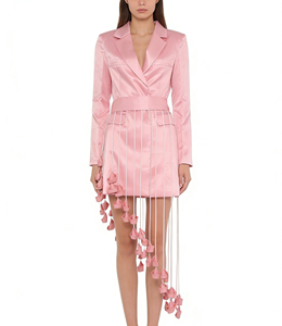 A11747 Blazer Lungo da Donna Elegante per Ufficio Rosa Nero Giacca da Completo Cappotto Chiavi <span class=keywords><strong>di</strong></span> Scelta: Business Affari Ufficiali - Product Image 4