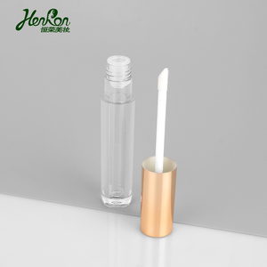 Tube de gloss rond transparent pour lèvres, logo personnalisé, tube cosmétique vide, teinte avec <span class=keywords><strong>baguette</strong></span> dorée, 4ml, pièces - Product Image 2
