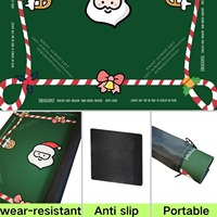 Nappe de Mahjong de Noël Moderne, Tapis de Jeu de Société Américain Imperméable avec Bordures Anti-Usure et Fonction Silencieuse