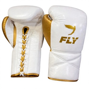 Gants de boxe personnalisés en or blanc, en cuir véritable, pour l'entraînement et le sparring, respirants, unisexes, pour adultes, équipement de boxe Winning - Product Image 1