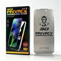 Protection d'écran en verre trempé 3D sans bordure, anti-espion, anti-traces de doigts pour iPhone 17 16 15 Pro Max