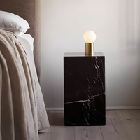 SAIDKOCC 40x40x40cm/30x30x51cm Table Basse De Luxe En Marbre Naturel pour Salon Chambre Carré/Rectangle Blanc Marron Noir