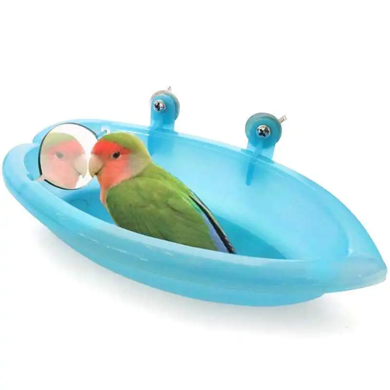 Bird Bath with Mirror Portable Bird Bath Bird Bathroom for Pet Parrots Bathing Tub Bath Box Bird Shower Bathtub Accessories