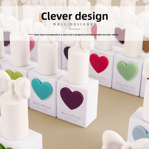 Set de Uñas Macaron en 58 Colores, Esmalte de <span class=keywords><strong>Gel</strong></span> UV Brillante con Botella en Forma de Corazón para Salón de Uñas Profesional - Product Image 4