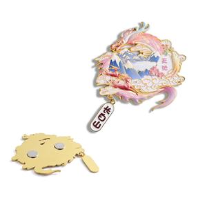 Imanes de nevera metálicos personalizados con diseño de dragón volador, estilo chino, con nombre de ciudad/país, para regalo de recuerdo de sitios turísticos. - Product Image 3