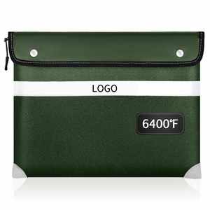 CUSTOM Improved Fireproof <b>Document</b> <b>Bag</b> with Reflective Strips Waterproof Cash Wallet Zipper Upgraded Fireproof <b>Bags</b> - Product Image 3