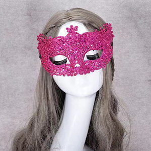 Máscara de media cara hueca para mujer, accesorios de actuación para <span class=keywords><strong>bar</strong></span>, máscara de zorro de encaje de Venecia para Halloween - Product Image 5