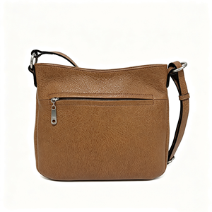<b>Soft</b> Tan Genuine <b>Leather</b> Crossbody Bag Front Slip Pocket Back Zipper Pocket Casual Women Handbag - Product Image 5