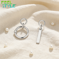 Breloques entièrement personnalisées en acier inoxydable 316, fermoir à ressort ouvrable, cercle et barre verticale plate, revêtement PVD or épais, petits pendentifs