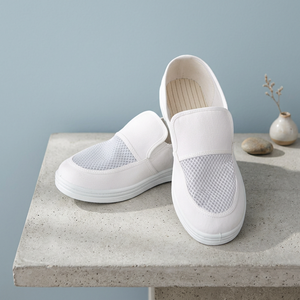Chaussures et bottes antistatiques ESD pour salle blanche avec empeigne en maille et semelle extérieure en SPU, blanches, toutes saisons, SI SI-703 - Product Image 3