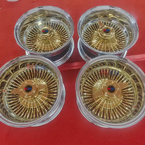 ล้อรถยนต์นั่งส่วนบุคคล Lowider ขนาด 13x7 นิ้ว ขอบสีทองลายลวด - Product Image 2