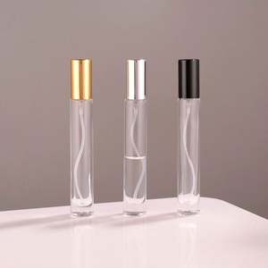 Flacon de parfum carré de luxe 10ml 15ml, mince et haut, à fond épais, en verre serti à vis, avec pulvérisateur à pompe et impression sérigraphique - Product Image 3