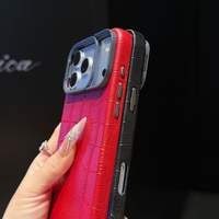 Étui de protection fin et luxueux en PU texturé pour Apple iPhone 17 Pro Max 16 15 Pro, coque magnétique en cuir