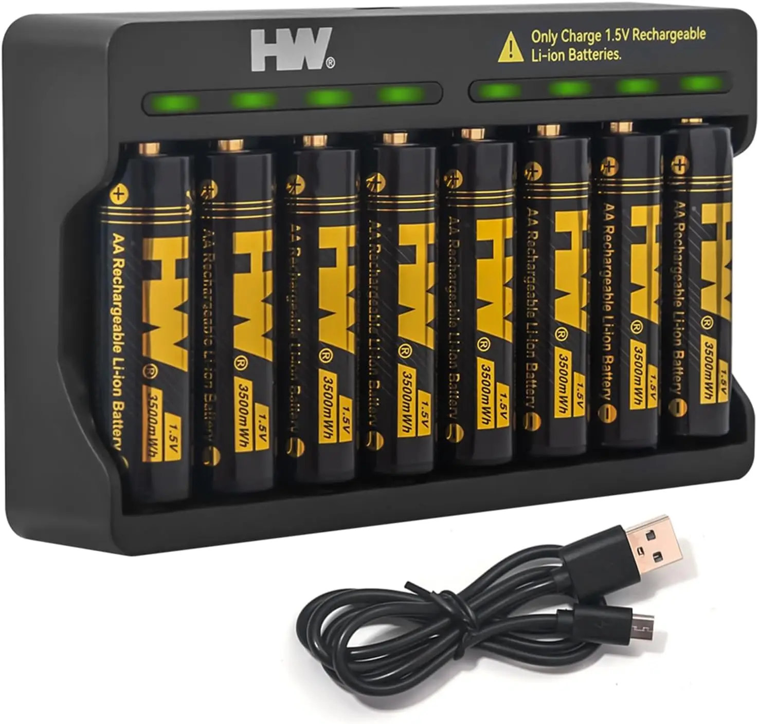 8in1 Set AA 1.5V 3500mWh Rechargeable Lithium Ion Batteries With Charger 14500 Cylindrical Lithium Batteries Pack · image 1