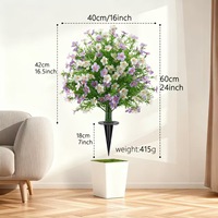 Bunga Daisy Buatan dalam Pot Tahan UV, Semak Bunga Palsu untuk Dekorasi Taman, Patio, dan Pernikahan