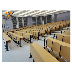 WMG-P185+GD Wholesale Price Move Easily Less Space Occupied College Folding <strong>Lecture</strong> <strong>Hall</strong> <strong>Chair</strong> <strong>With</strong> <strong>Desk</strong> - Product Image 3