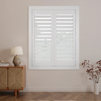 Persiana Horizontal de PVC y Madera de Alta Calidad Hecha a Medida para Ventanas, para Uso Exterior en Hoteles y Cocinas