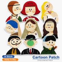 En stock : Patch artistique amusant, broderie mixte, badge classique Mona Lisa, étiquette de personnage pour vestes en jean personnalisées, approvisionnement en gros
