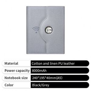 <b>Multifunctional</b> Power Bank Notebook Gift Set Mobile Wireless Charging Powerbank for Business - Product Image 3