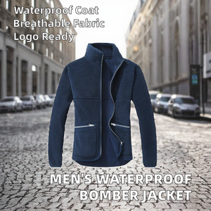 High Quality <b>Men's</b> Winter Bomber <b>Jacket</b> Washed Woolen Zipper Front Thin MA1 <b>Flight</b> <b>Jacket</b> - Product Image 2