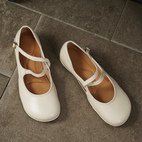 Chaussures décontractées en cuir pour femmes à talon bas, confortables, à boucle double horizontale, couleur unie, bout rond, idéales pour le quotidien et le shopping