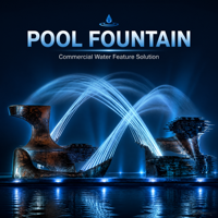 Fuente de Chorro de Agua para Piscina con Luces - Fuente de Chorro Laminar para Cubierta - Luz LED para Fuente - Directo de Fábrica, CE RoHS, Personalizable