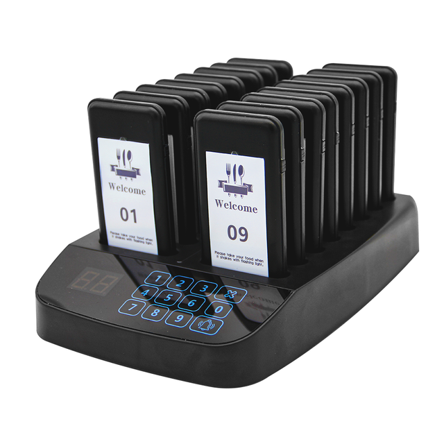 Wireless Restaurant Calling Guest Paging Service Customer Vibrating Queue Beeper Coaster Pager
