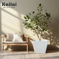 Kailai-Pot de fleurs carré court en plastique recyclé pp grand pour arbre, boîte à plantes