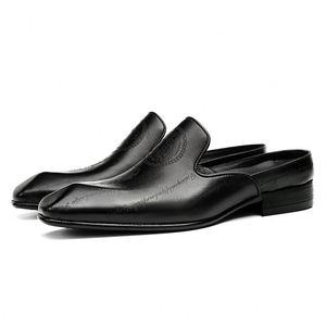 High-Quality Men's Summer Breathable <b>Sandals</b> Genuine Leather Handmade <b>Sandals</b> Outdoor Casual Flat <b>Sandals</b> - Product Image 2