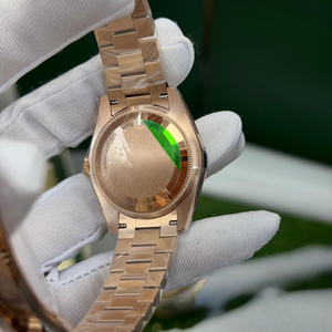 Montres mécaniques automatiques 31 mm en métal doré avec lunette cannelée, cadran vert olive, date, <span class=keywords><strong>montre</strong></span> de luxe pour femmes avec diamants, <span class=keywords><strong>montre</strong></span> en or rose, modèle Président - Product Image 5