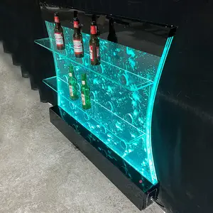Personalizado acrílico LED agua burbuja pared agua características burbuja fuente